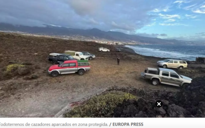 Pillan a un grupo de cazadores con todoterrenos en una reserva natural de Tenerife